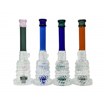 10" Dazzle-Cup Tube Shower Perc Water Pipe - [BK236]